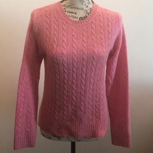 J. Crew Factory pink cable knit crew neck sweater